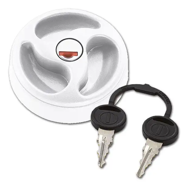 Zadi Tappo bianco 3 razze con cilindretto e chiavi